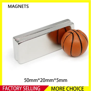 1/2/5/10PCS 50x20x5mm Quadrate Silné Silné Magnety N35 Blok Obdĺžnikový Neodýmu Magnet 50x20x5 Permanentné Magnety 50*20*5  5
