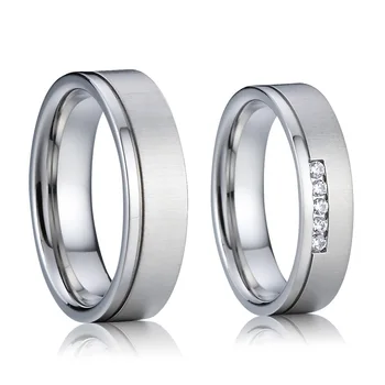 1 Pár Láska Aliancie jeho a jej titánové snubné prstene pár prstene pre mužov a ženy, strieborná farba výročie manželstva krúžok  5