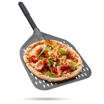 12 palcov polearm Pizza Kôra Hliníkové Pizza Lopatu S Pizza Pádlo Pečivo Pečiva Príslušenstvo Pizza pečenie nástroj KT281  10