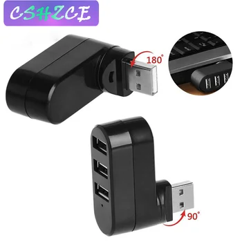 180 Stupeň Mini USB 2.0 Hub 3 vysokorýchlostné Porty Rozbočovač USB Rozbočovač Adaptér Kábel Pre PC, Notebook, splitter ladron puertos usb  1