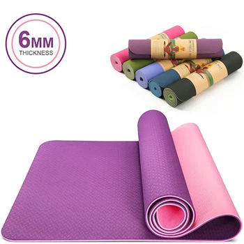 183x61cm Tpe Dva-Farba Non-Slip Yoga Mat Športové Gym Domáce Fitness Cvičenie Cvičenie bez Chuti Životného prostredia Mat Dobré Eesilience  5
