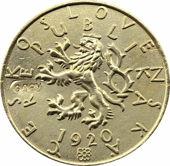 1920 Československu 5 Stotin mince kópiu 27.4 MM  10
