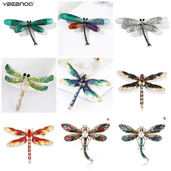 1PC Crystal Vintage Dragonfly Brošňa Pre Ženy Veľké Hmyzu Brošňa Pin Módne sako Príslušenstvo Roztomilý Šperky  0