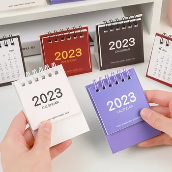 2022 2023 Retro Jednoduché Jednofarebné Mini Stolový Kalendár Stojí Stôl Kalendár Hrubý Papier Office Kalendár Pre Organizovanie Plánovanie  10