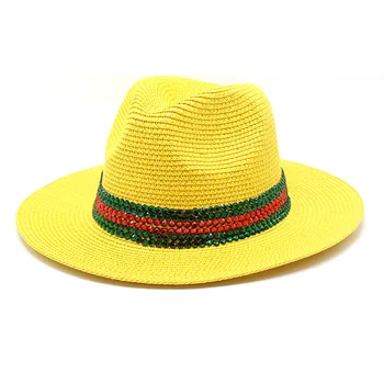 2022 slamený klobúk letné nový štýl drahokamu slnko klobúk dámy pláž hat, fedora hat klobúk unisex klobúk slnko klobúk unisex шапка женская  4