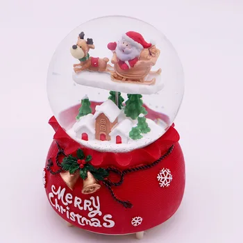 2023 Vianočné Music Box Dekorácie Santa Claus Crystal Ball Požehnanie Taška Kreatívny Darček Svietidla  5