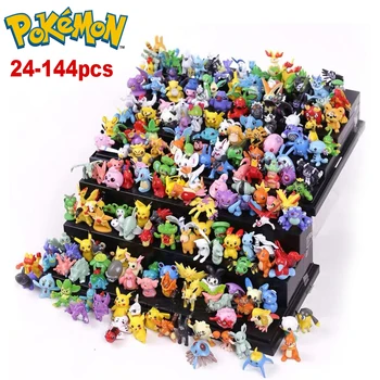 24-144pcs Pokemon Obrázok Pikachu Kawaii Nie Opakovanie Mini Údaje Zbierku Hračiek Anime Akcie Figura Deti Bábiky Narodeninám  5