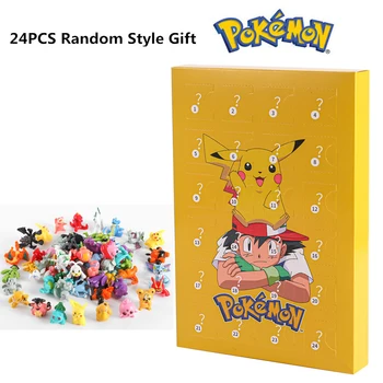 24 KS Pokemon Vianočné 2022 Adventný Kalendár 3 Farbu Obrázok Hračky Skutočné Pikachu Anime Figuras Deti Pokemon Gits Boxs  5