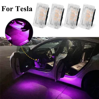 2ks LED Auto Nohy Svetlo Interiéru Okolitého Svetla Pre Tesla Model 3 X S Auto Atmosféru Dekorácie Svetla Auto batožinového priestoru Lighitng  10
