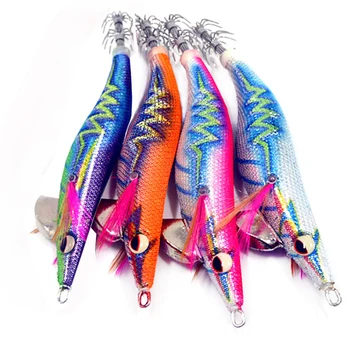 4 kusy zmiešané farby kmucutie 3.5# svetelný squid háčik handričkou hluku squid prípravky na drevo krevety stávkovanie rybárske návnad  3