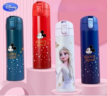 450-510ml Disney Elsa Kreslených Princezná Vody Cup Fľašu Termosky Roztomilý Nehrdzavejúcej Ocele Študent Prenosné Priame Pitnej Vody Pohár  5