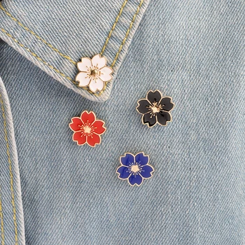 5 KS/SET Sakura kolíky Kvet kolíky Odznaky, Brošne Sveter Batoh Džínsové bundy Doplnky Japonský kvet Sakura šperky  5