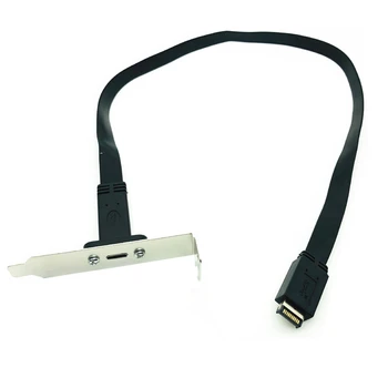 50 cm USB 3.1 Predný Panel Typ Hlavičky-E Na USB-C Typu C Konektor Samica Predlžovací Kábel Drôt +Panel Namontujte Skrutku Typ E Konektor  10