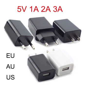 5V 1A 2A 3A Cestovné USB Adaptér Nabíjačka Telefónu Napájací Adaptér Stenu Ploche Nabíjací Výkon Banka N11 čierna biela EU/US/AU Plug  2