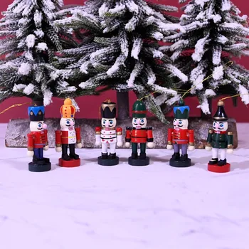 6Pcs Drevené baletu luskáčik Bábika Vojak Miniatúrne Figúrky Vintage Remeselníci Bábkové Nový Rok Vianočné Ozdoby, Vianočné Deti Hračky  10