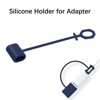 Adaptér Chovateľ Prídavné Príslušenstvo, Silikónové puzdro Držiak Kompatibilný s USB (- C, Micro USB, Apple, Ceruzky) Káble, Keychain  10