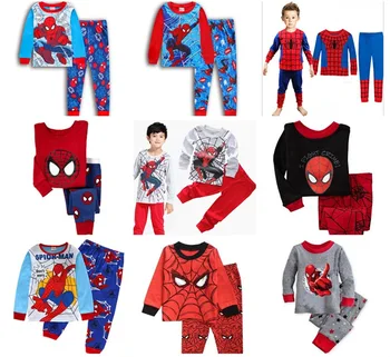 Anime Spiderman Zázrakov Deti Pyžamo Nastaviť Deti Sleepwear Cartoon Pyžamá Pijamas Dieťa, Chlapec, Dievča Bavlna Odev Oblečenie Set  10