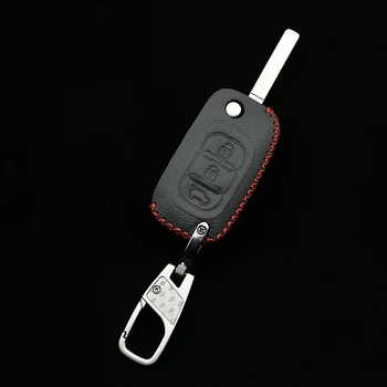 Auto Flip kľúče, Kožený Prípadoch Fob Kryt Pre Lada Sedan Largus Kalina Granta Vesta X-Ray XRay Skladacie Keychain Krúžok na kľúče  5
