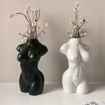 Biela Žena Telo Váza Keramické Žena Model Pre Domáce Miestnosti Dekorácie Ručné Zberateľskú Umelecké Tabuľka Dekoratívne Vázy  5