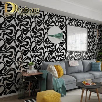 Black White 3D Viktoriánskej Damašku, Plastický Tapety Roll Domova Obývacia Izba, Spálňa obklady Stien Luxusné Kvetinové Steny Papier  5