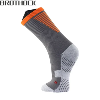 Brothock Krátkej trubice basketbale Mužov ponožky so Systémom Quick-dry Vysoká pružnosť nylon hrubý uterák futbal ponožky Outdoor športové ponožky  5