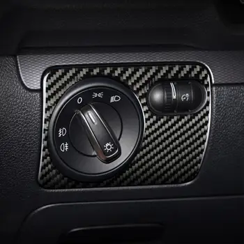 Carbon Fiber Spínač Svetlometov Ovládanie Rám Nálepky Anti-scratch Jednoduchá Inštalácia Nálepky na VW Golf 6 R MK6 Scirocco 09-16  5