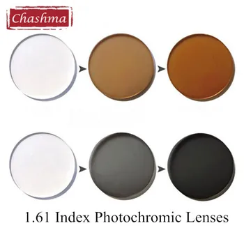 Chashma 1.61 Index Photochromic Sklo Anti-Reflexná UV, Anti Scratch Prechod Šedej a Hnedej Chameleon Šošovky na Oku  10