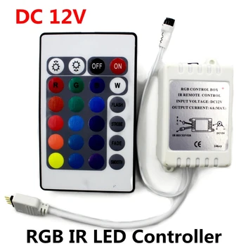 DC 12V RGB IR Diaľkového ovládača, 24 Tlačidiel LED Driver Stmievač Pre LED Pásy svetla SMD 2835/3528/5050/5730/5630/3014  1