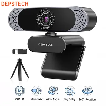 DEPSTECH 1080P HD Webkamera s Mikrofónom Webová Kamera s Automatickým Svetlo Oprava Plug and Play USB Kameru pre videohovory Záznam  5