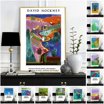 David Hockney Múzeum Výstava, Plagát, Garrowby Hill Olejomaľba, Hockney Plávať Bazén Umenie Výtlačkov, Popoludní Kúpanie Wall Art  5