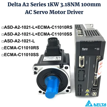 Delta A2 1KW 3.18 NM Auta ASD-A2-1021-L ECMA-C11010RS ECMA-C11010SS Brzdy AC Servo Motor Ovládač 220V 1FÁZ/3F 1000W 100mm 7.3 A  5