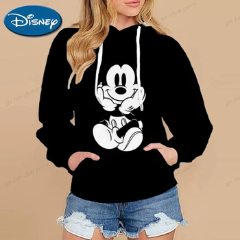 Dlhý Rukáv Pulóver Topy Streetwear Mikina s Kapucňou, ženy Disney Minnie Mickey Mouse Cartoon Ženy, deti Voľné Bežné 5XL  10