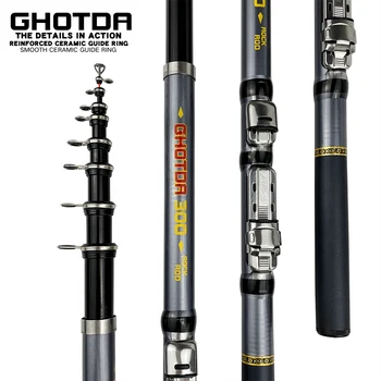 GHOTDA Spinning Rod Rock Rybolov (Carbon Fiber Mini Teleskopický Prenosné 1.5/1.8/2.1/2.4/2.7/3.0 M  5