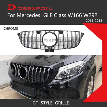 GT-R Mriežka GLE Triedy W166 C292 Na Mercedes Benz Kupé SUV Chrome Predný Nárazník Racing Gril 2015-2018 GLE300 GLE320 GLE350  5
