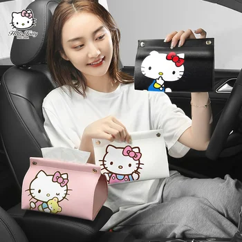 Hello Kitty Originálne Auto, Auto Tkaniva Box Tvorivé Cartoon Kawaii Kozmetická Taška Žien Prenosné Auto Tkaniva Box šetrné k Životnému  10