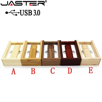 JASTER USB 3.0 Drevené, bambusové USB flash disk pen vodič drevnej štiepky kl ' úč 4 GB 8 GB 16 GB 32 GB, 64 GB USB 1PCS zadarmo vlastné logo  1