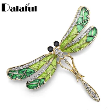 Jedinečný Roztomilý Dragonfly Brošňa Pin Nádherné Smalt Crystal Krásne Šperky Pre Ženy Darček Brošne Z022  2