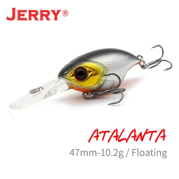 Jerry Atalanta Hlboké Potápanie Wobbler Ultralight Rybárske Nástrahy Plug Plávajúce Hrkajúce 47mm Nahodiť Návnadu Black Bass Pstruh, Šťuka Návnad  1