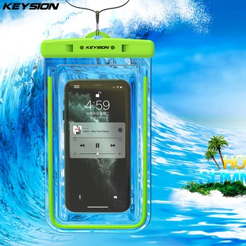 KEYSION IPX8 Vodotesné Vrecko pre Samsung Xiao redmi Mobilný Telefón Plávanie Prípade Svetelný Podvodné Puzdro pre iPhone Huawei OPPO  10