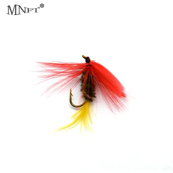 MNFT 10PCS 10# Olivový Red Wing Mayfly Páva Hodvábne Telo Pstruhov Suchých Mušiek Návnad  5