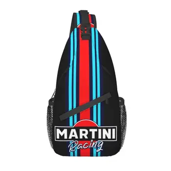 Martini Racing Šatka Hrudníka Crossbody Taška Mužov Bežné Pruhy Ramenný Batoh pre Cestovanie  10