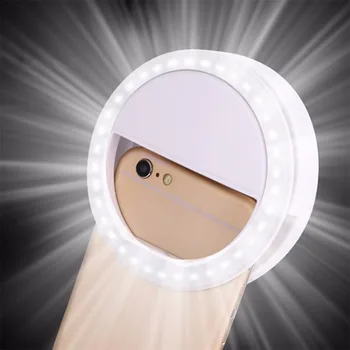 Mobilný Telefón Svetlo Klip Selfie LED Auto Flash Pre Mobilný Telefón Smartphone Kolo Prenosné Selfie Baterka make-up Zrkadlo  5