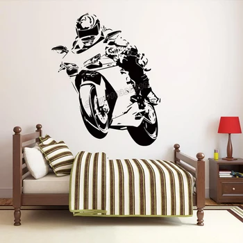 Motocross Stenu Odtlačkový Dirt Bike Motorke Na Stenu-Nálepky Motocyklistu Stenu Decor Vinylové Nálepky Domov Spálne Dekorácie Plagát C985  3