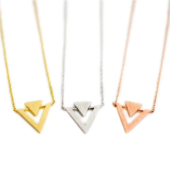 Móda trojuholník náhrdelníky Trojuholník vložiť geometrické prívesok náhrdelníky Osobnosti superpozícia trojuholník náhrdelníky pre ženy  10