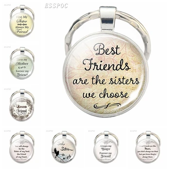 Módne Doplnky Najlepší Priatelia Sú Sestry Sme si, Priateľstvo Prívesok Citát Šperky najlepší priateľ kľúčenky Keychain  4