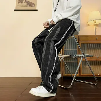 Módne Mens Black Burr Patchwork Džínsy kórejský Štýl High Street Hip Hop Neforemné Jean Nohavice Denne Zberného Nohavice Plus Veľkosť 5XL-M  10