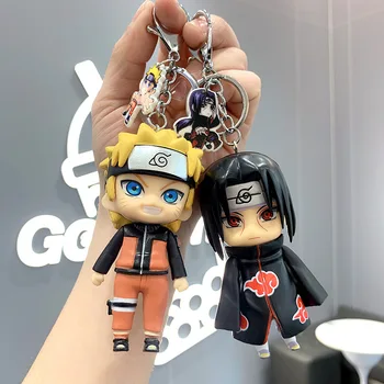 NARUTO Anime Postavy Naruto Sasuke Kakashi Itachi Jiraiya PVC Keychain Taška Keyring Kúzlo Príslušenstvo Deti Hračky Narodeninám  4