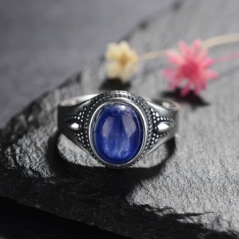 Nasiya Vintage Módne Šperky Femme 8x10mm Tmavé BlueNature Kyanite Kameň Osobné Prstene pre Ženy, Svadobné Šperky Darček  5