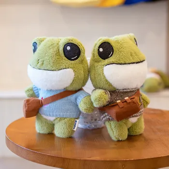 Obliekanie batoh žaba bábika deti darček plyšové hračky žaba plyšové plyšový batoh plyšové žaba plyšové hračky žaba hračka žaba batoh žaba  10