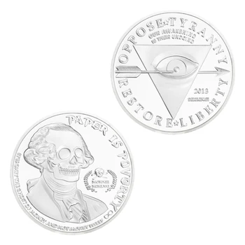 Papier Je Chudoba Proti Tyranii Obnovenie Slobody Zberateľskú Strieborné Pozlátené Suvenír Mince Freemason Pamätné Mince  5
